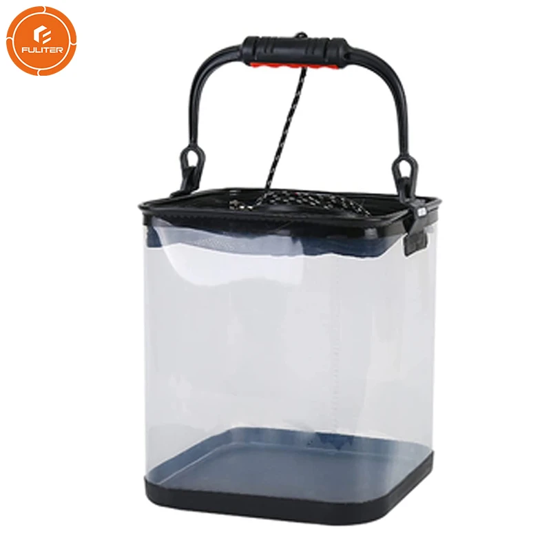

Observable Transparent Foldable EVA Material Fish Tongs Fishing Water Bucket
