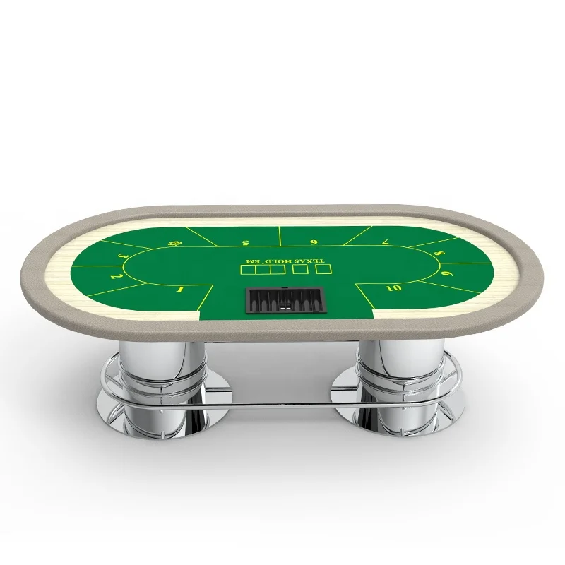 

YH Crap 84 Inch Deluxe Professional Casino Stainless Steel Leg Gambling Texas Holden Poker Table