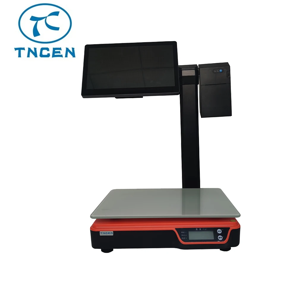 

Touch resistance screen all in one PC POS scale with VFD customer display bench scales thermal receipt print Point of sale
