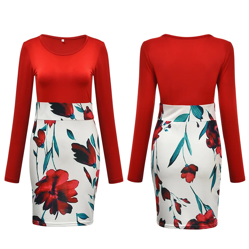 

new long-sleeved short-sleeved dress high-quality luxury elegant female floral dress Casual summer plus size women clothing