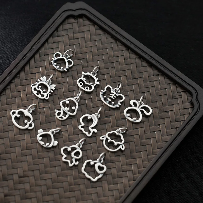 Vintage 925 Sterling Silver Cute Animal Necklace Pendant for Women Girls Jewelry Making