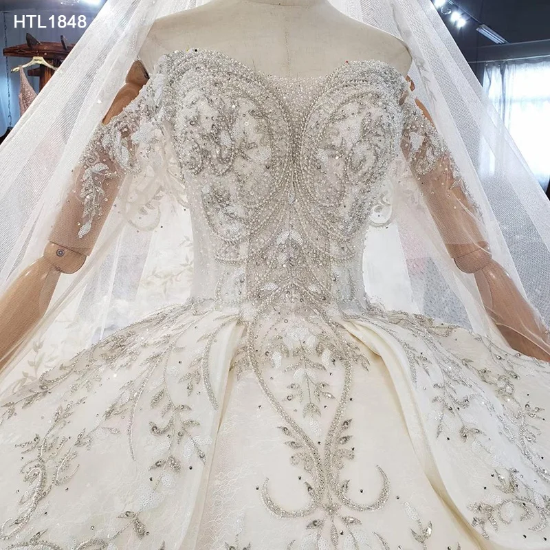 

Jancember HTL1848 High Quality Sweetheart Bride Lace Applique Wedding Dress