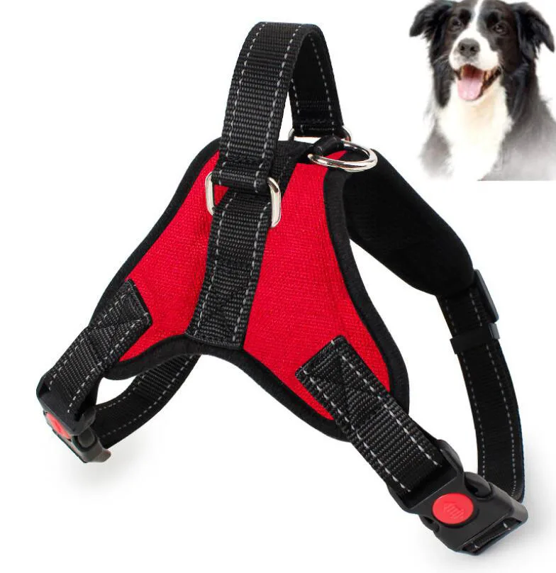 

Custom Reflective Adjustable No Pull Safety Dog Harness With Handle, Red/black/pink,/blue