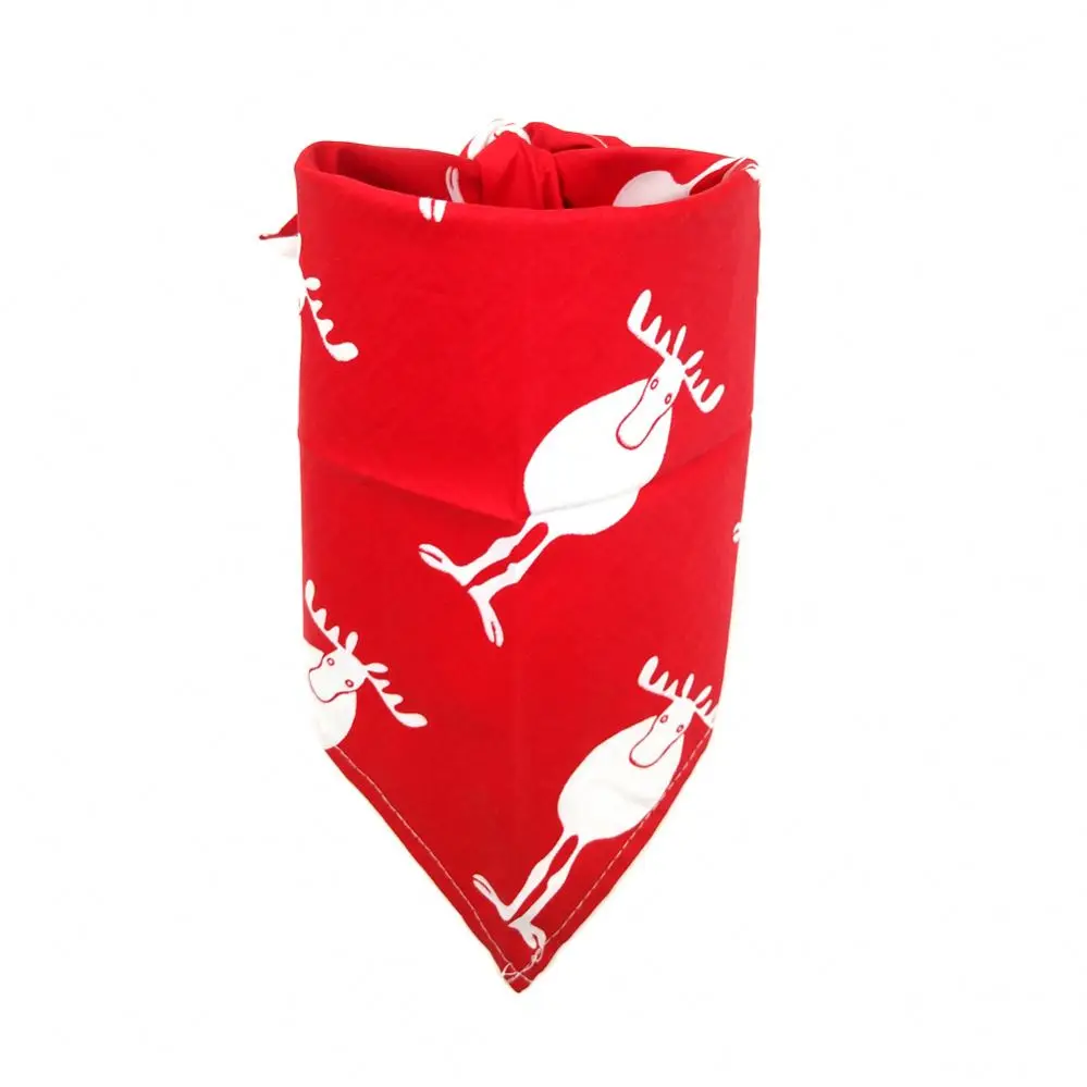 

Wholesale cheap soft 100% cotton triangle christmas pet bandana