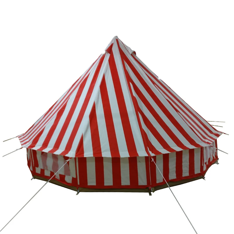

All Weathers Outdoor Waterproof big 5m Glamping Bell Tent For Luxury Camping, Beige/white