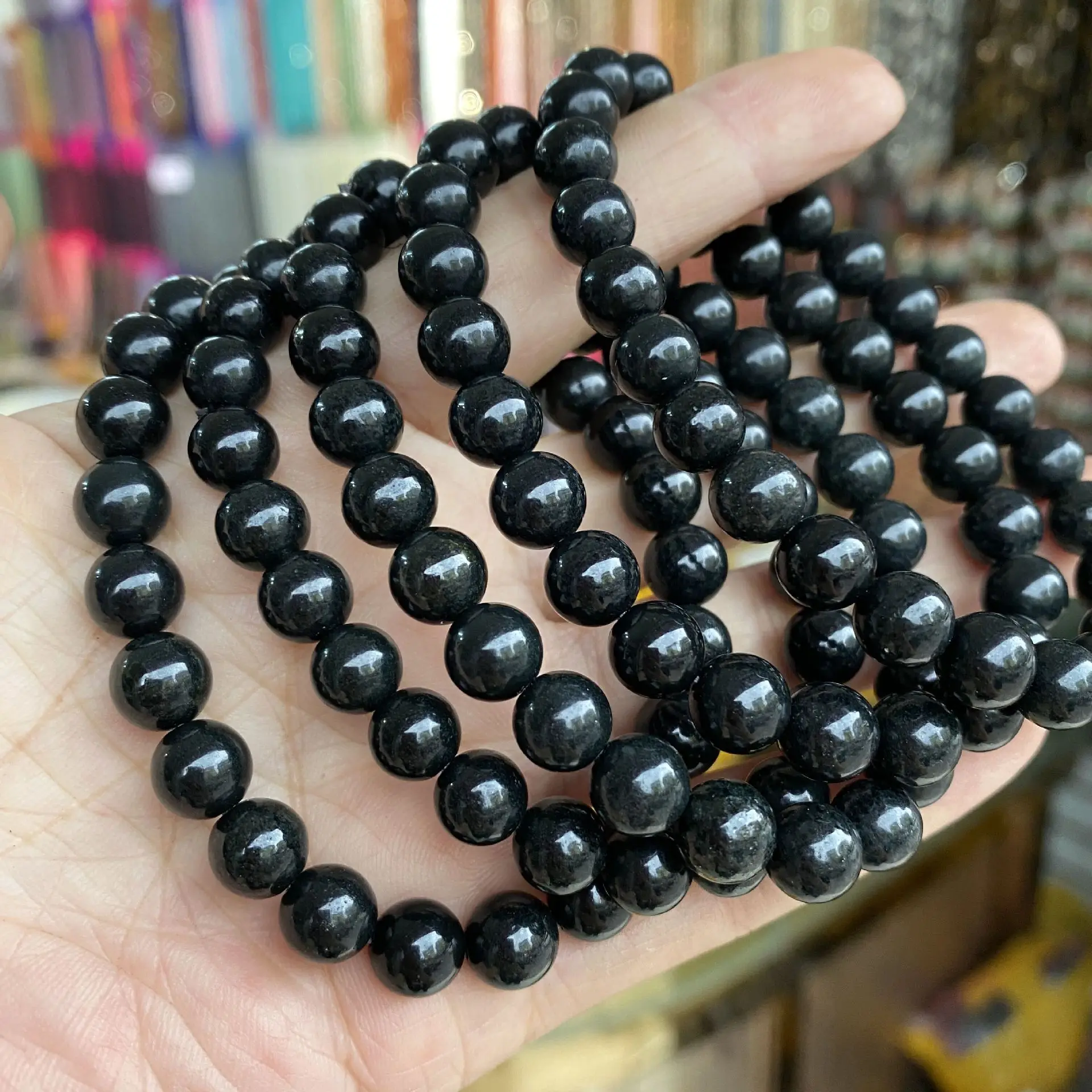 

Hot Selling Gemstone Beads Healing Crystal Stretch Adjustable Bracelet 8mm Round Yoga Bracelet for Men Women Bangles