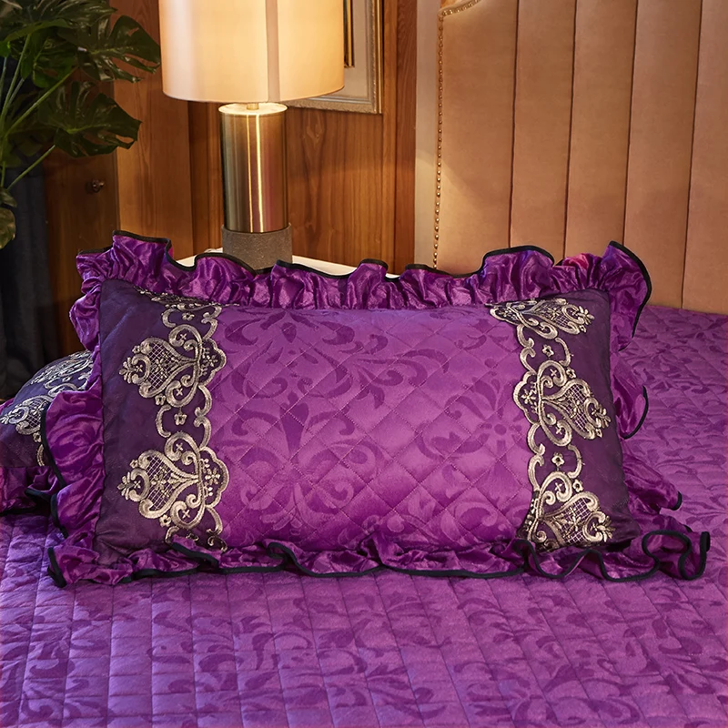 American Style Purple Velvet Quilted Cotton Lace Wedding Flower Frame