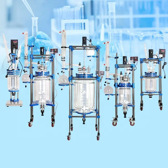 

100L Large Size Continuous Stirred Jacketed Glass Reactor Price with CE