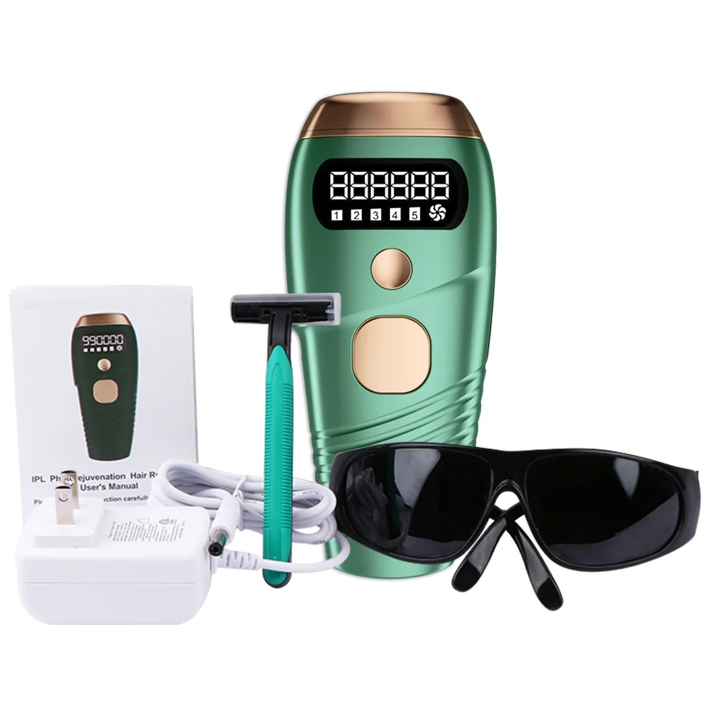 

Mini Portable Depilator Laser Electric Depiladora Face Body Home Men Women Laser Epilator IPL Hair Removal Machine, White green