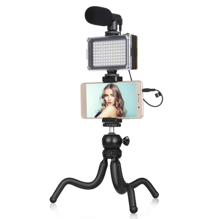 

PULUZ 4 in 1 Studio LED Light with Microphone With Tripod Holder for YouTube Video Conference Vlogging