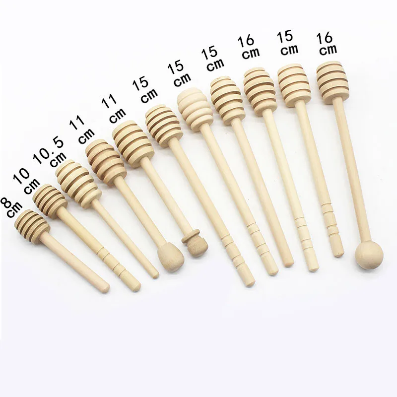 

Factory wholesale Eco Friendly Different Size wood honey stir spoon Engraved Wooden Dipper Honey Stick, Natural wood color