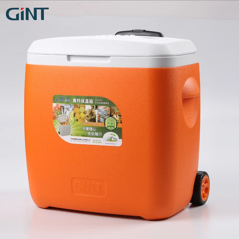 

Plastic Beer Food Fishing Insulated Trolley High quality for outdoor 28 L Customized Cooler Box Thermos Ice Chest with wheel, Customized color