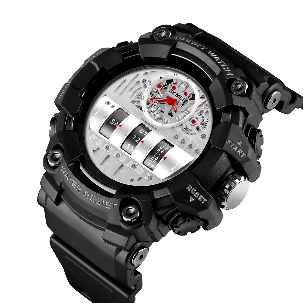 

SKMEI Drums dial Design Charming reloj hombre 5atm Waterproof Digital Sport Watch Fashion men watch Gifts Clock, Optional as shown in figure