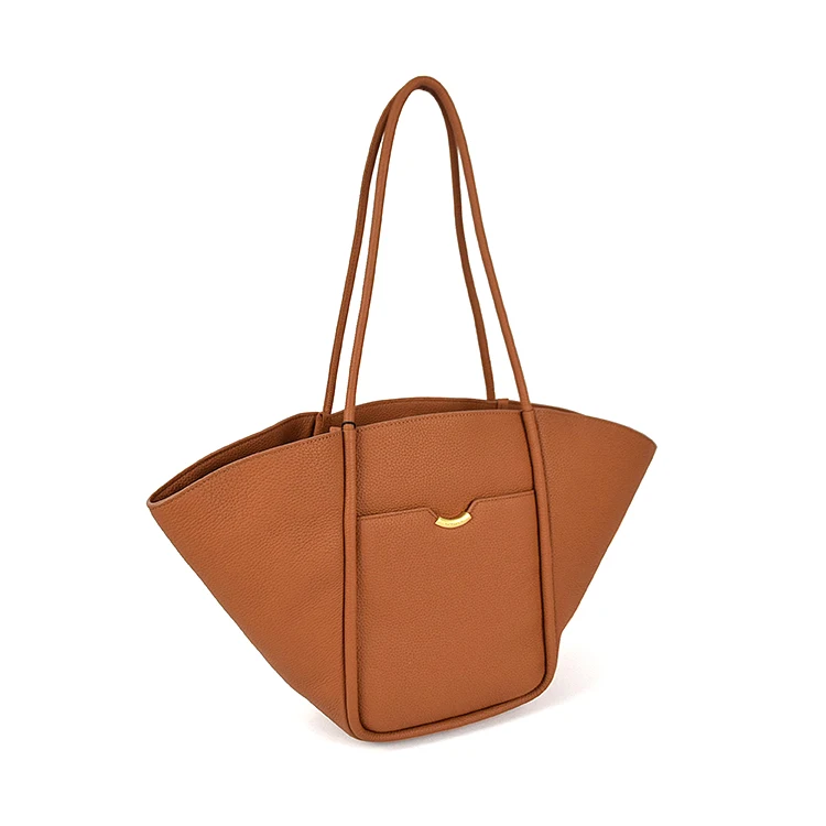 

2021 Factory New Arrival Chic Leisure Design Large Capacity Bag Half Round Women Tote Bag, Camel