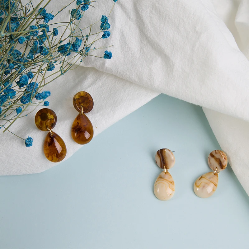 

Vintage 2020 Drop Earrings for Women Fashion Jewelry Resin Dangling Earrings Brincos, Colorful