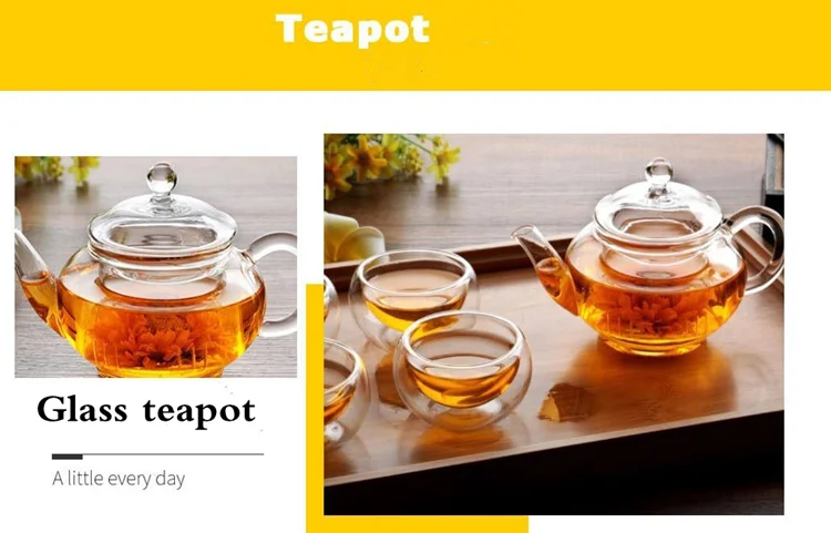 Direct Deal High Borosilicate Pyrex Transparent Hot Tea Pot Set Glass