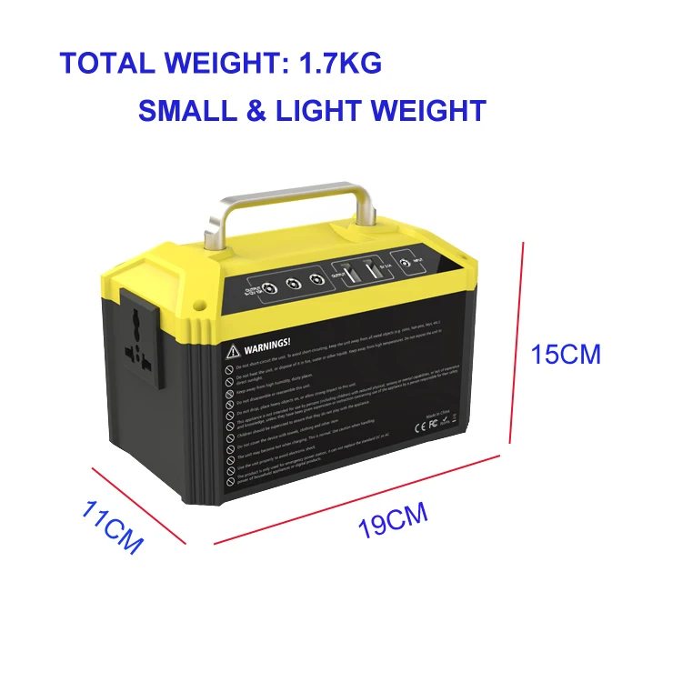 
1.7KG 48AH Lithium Battery Power Supply 12v 5A 110-230v For Travel Outdoor 