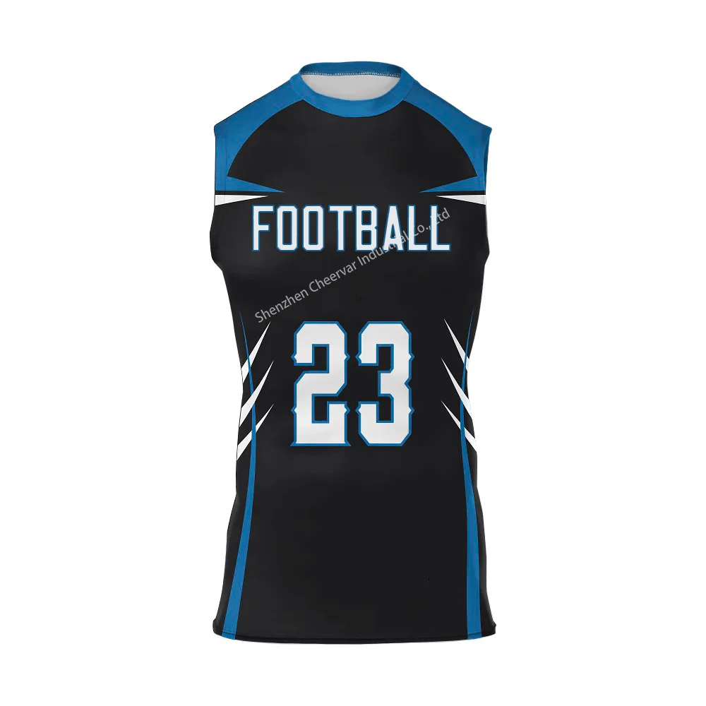 Latest Junior Senior Flag Football Jerseys Set Custom Sleeveless Sublimation 7V7 Football Wear