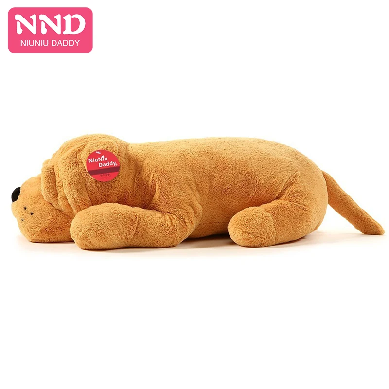 

Niuniu Daddy High Quality  Unfilling Shar Pei Dog Cover Soft Plush Toys Cute Animal Shaped Sleeping Pillow for Festival Gift, Brown