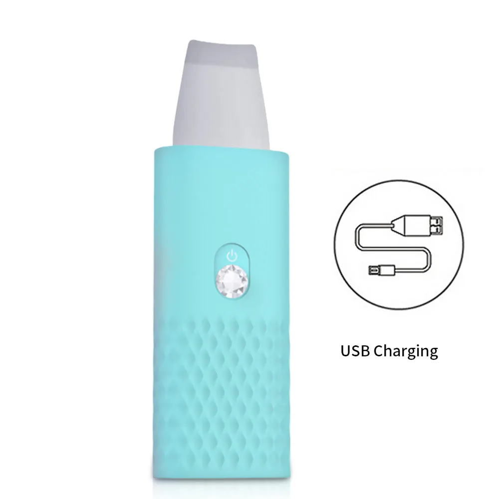 

USB Rechargeable Electric Skin Scrubber Spatula For Skin Care, White black pink