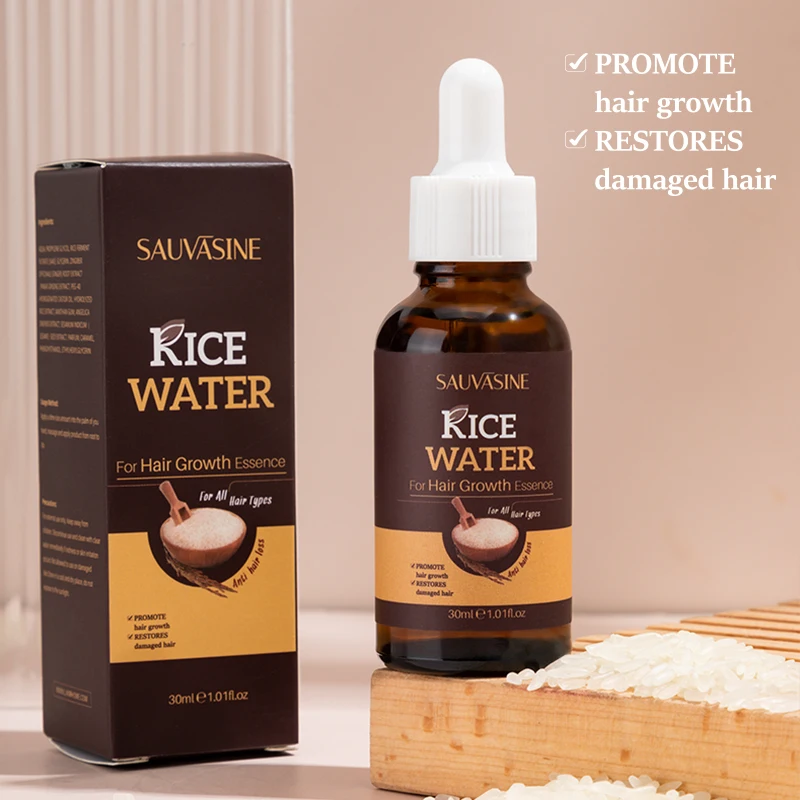 

100% natural herbal organic vegan moisturize hair-loss prevention restores damaged hair growth care rice water for hair serum