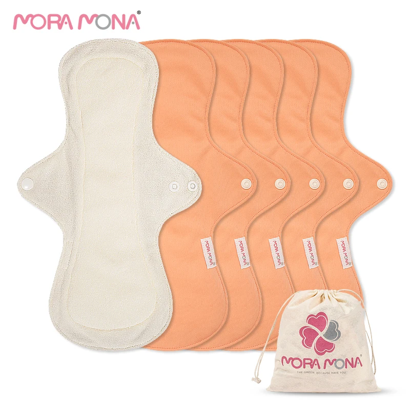 

Mora Mona Soft Breathable High Absorption Napkin Pad Washable Reusable Cloth Sanitary Pad, Printed