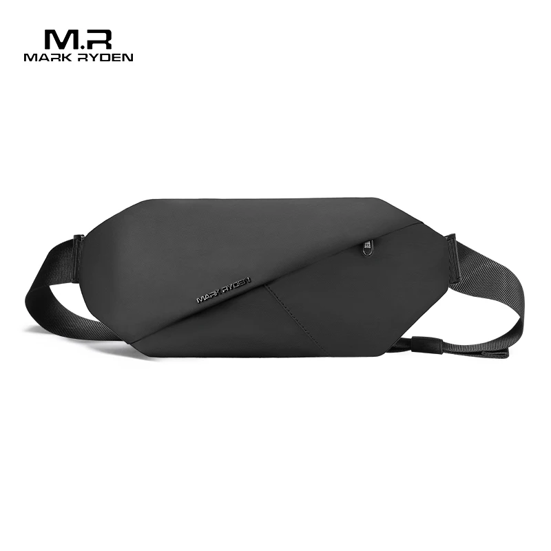 

Mark Ryden factory price 2021 stylish korean design sling chest bag men shoulder message bags, Black