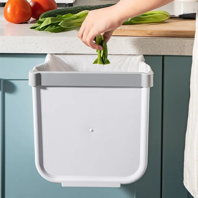 

XingYou Good-selling Hanging Wall Mounted Kitchen Trash Can Folding Waste Bin