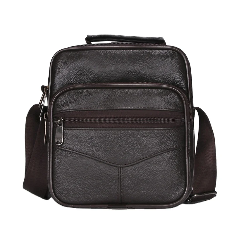 

2021 New Cowhide Men's Bag Vertical Square Business Portable Multi-Purpose Single Shoulder Messenger Bag