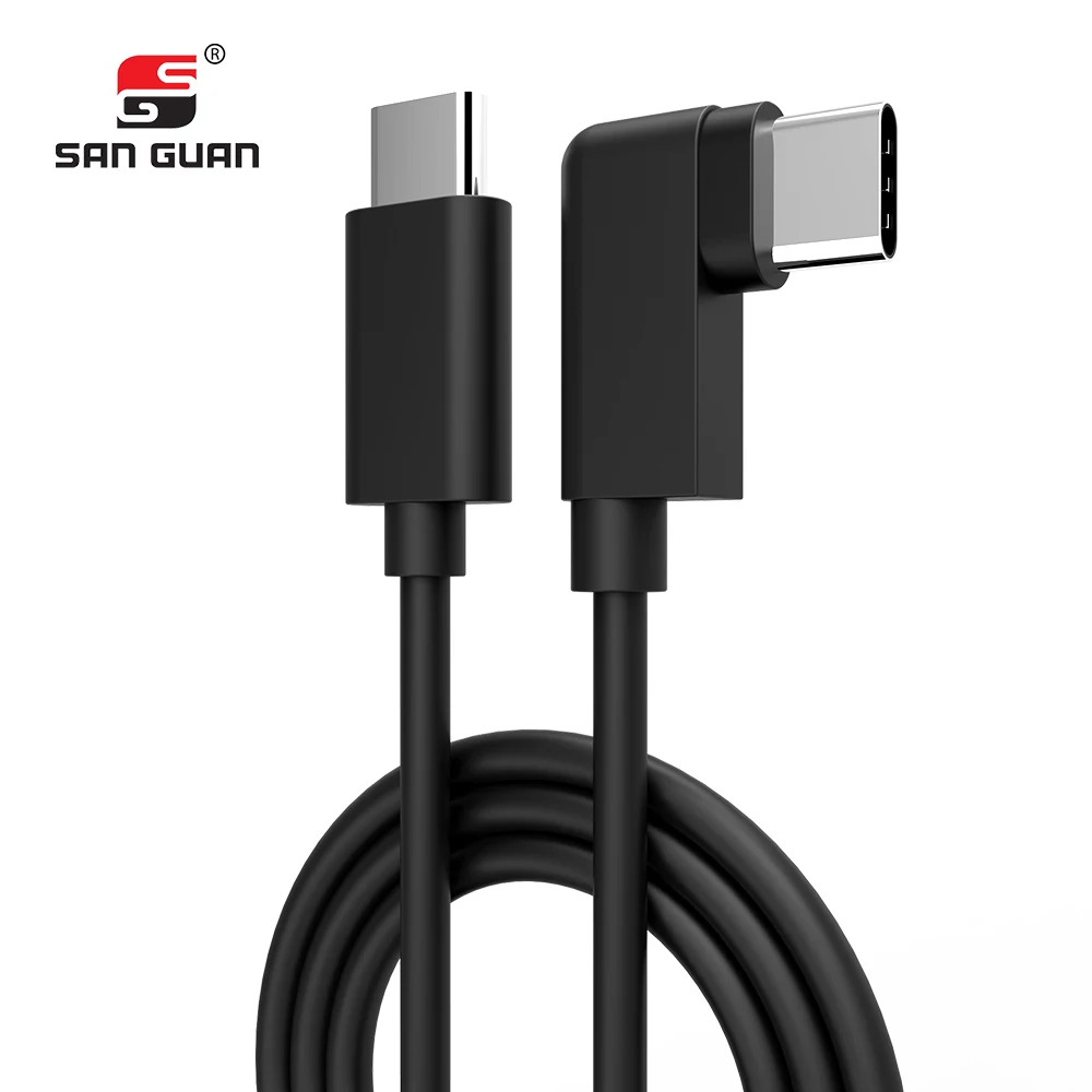 

Custom OEM/ODM 60W 3A fast charging angled USB Type C to USB C type data cable 3.2 Gen 1 5Gbps, Customized