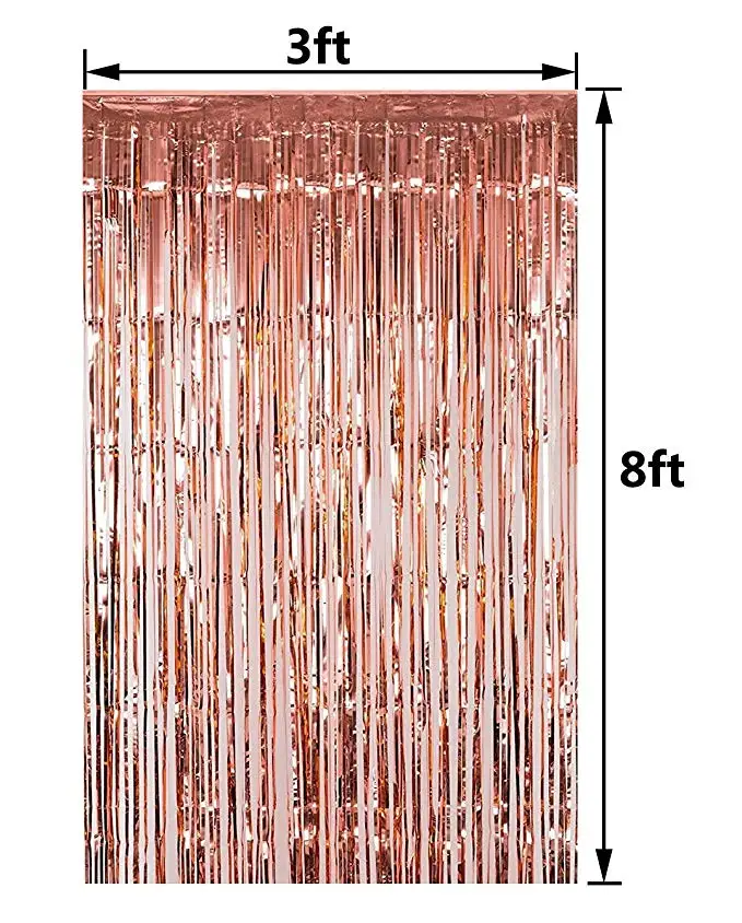 Metallic Tinsel Foil Fringe Curtains For Party Photo Backdrop