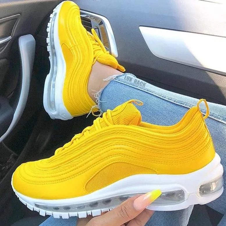 

Anti-slip Sole Lace Up Comfortable Sneakers Sports Running Shoes Fashion Low Cut Walking Women's Tennis Shoes, Purple,pink.yellow,red,black