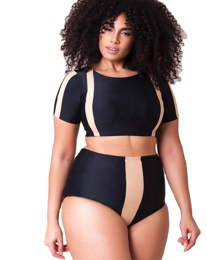 

Plus size swimsuit women modest swimwear wholesale big size bikini, Picture