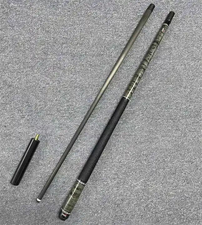 Hot Sell Yfen Carbon Fiber Billiard Carbon Pool Cue 12.5mm Tip with Leather Grip and Extension