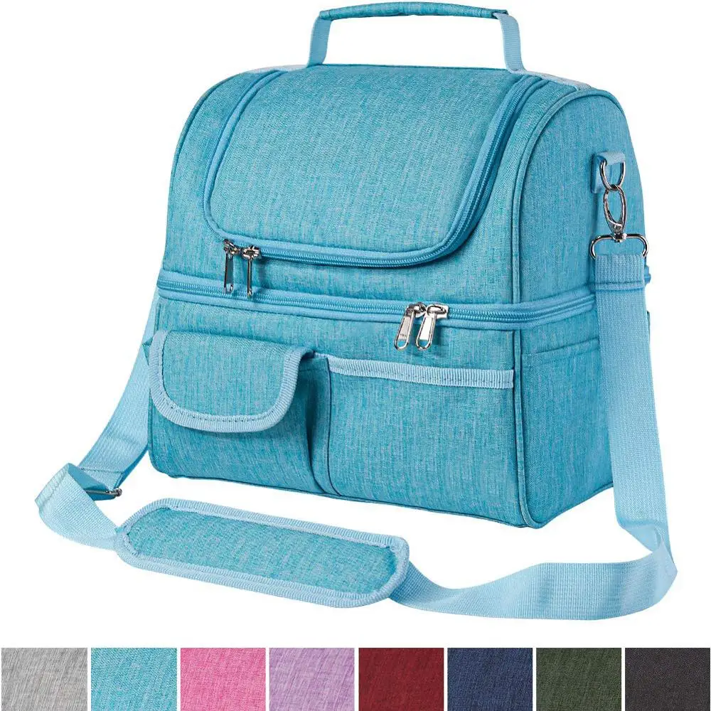 

Leakproof 22 Can Extra Large Lunch Bag Insulated Cooler Bag Dual Compartment For Women Men