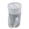 Luxury wrapping round flower box gift paper tube packaging with rope handle