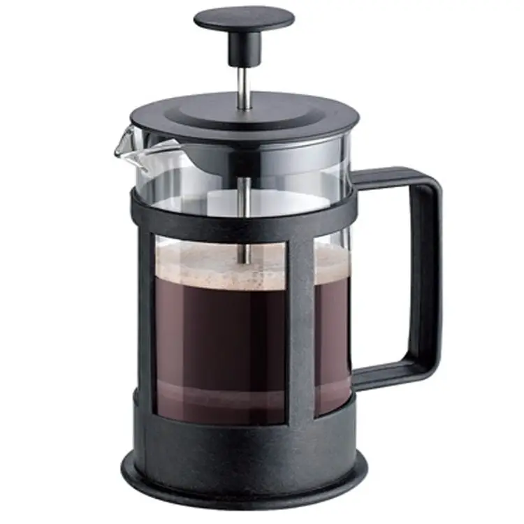 

Lowest Price household stainless steel filter glass pot Amazon glass coffee french press 850ml, Black or customized color