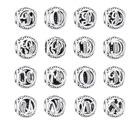 

Authentic 925 Sterling Silver Vintage A to Z Letter Charms Clear CZ Alphabet Letter Beads Fit Charm Bracelets DIY Jewelry