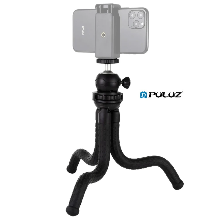 

Professional high quality PULUZ Mini Octopus Flexible Tripod Holder with Ball Head Mini Tripod for Camera, Black