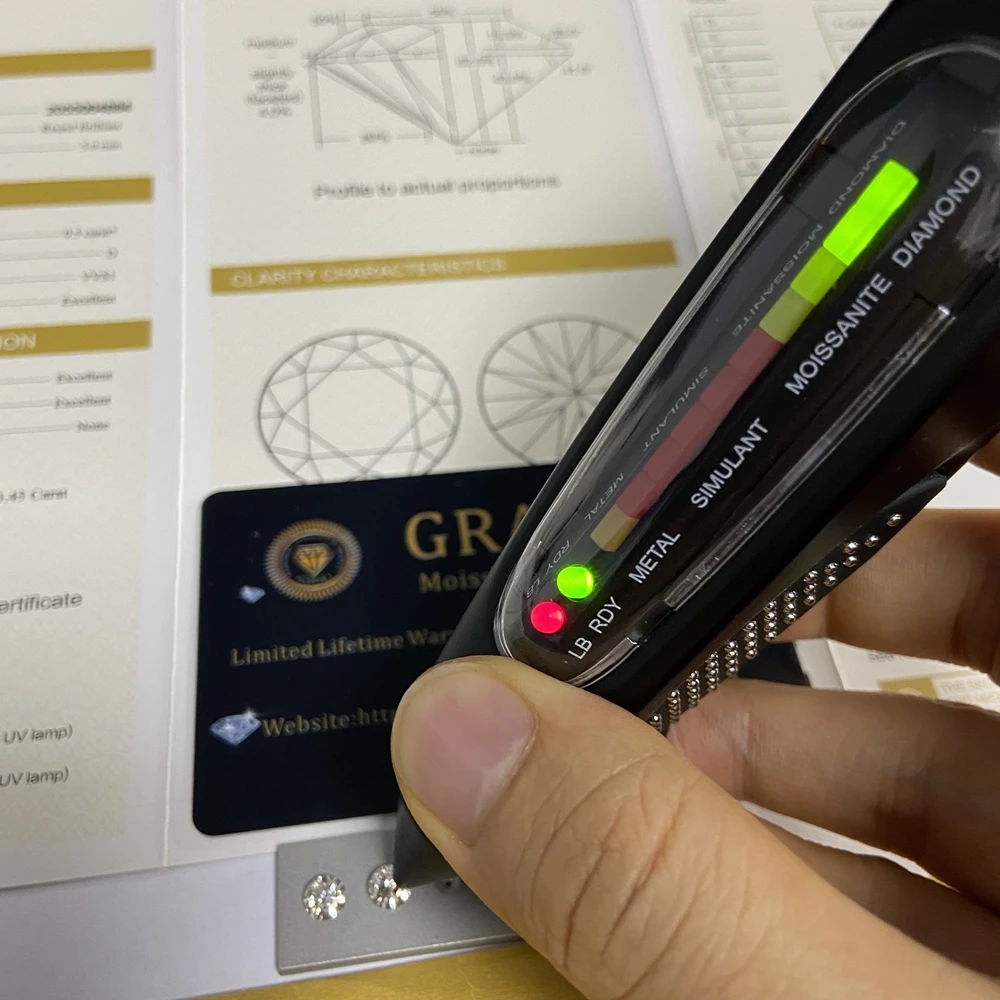 

Wholesale 1carat Moissanite Diamond Round 6.5mm White Moissanite Stone, D e g h