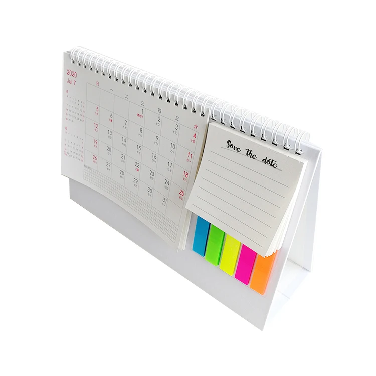 Factory Printing Colorful Custom Desktop Calendar With Sticky Notes