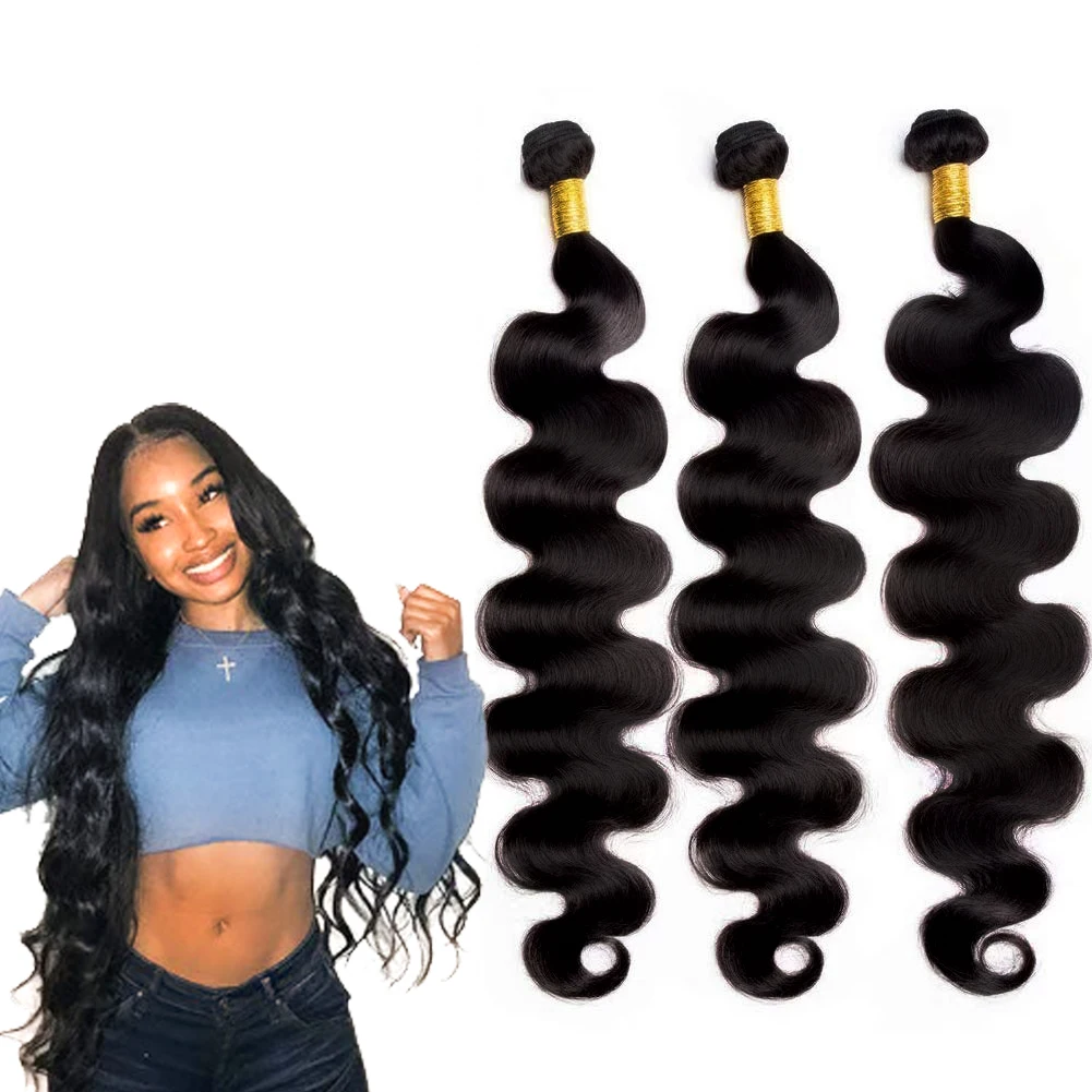 

10a peruvian 34inches body wave human hair extension brazilian hair weave bundles