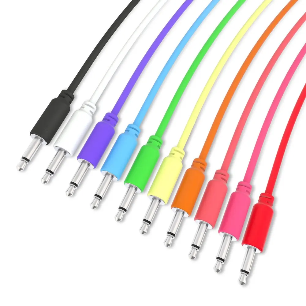 

Hot sale 3.5mm cables male to male Aux Cable 3.5mm mono patch cable eurorack for modular synthesizer, White \black \red\orange\yellow\green\blue \pink \purple