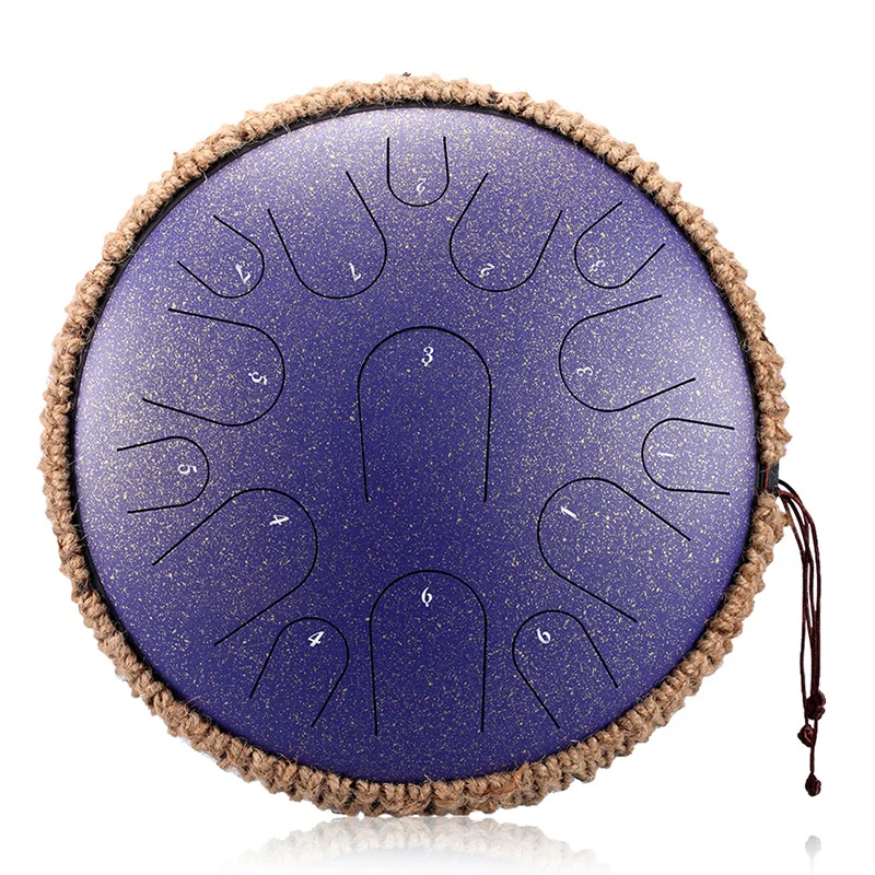 

Top Quality Hand Held Drum Steel Tongue Drum 15 Notes 13 Inch Handpan Tank Drum, Gold, green, navy blue, red, white, etc