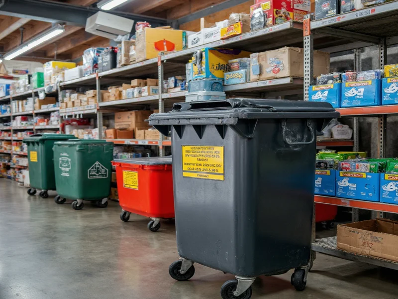 Proper oil recycling container at auto parts store