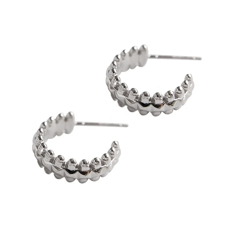 

FSE505 fashion design C shape 925 earrings jewelry gold plated screw back earrings