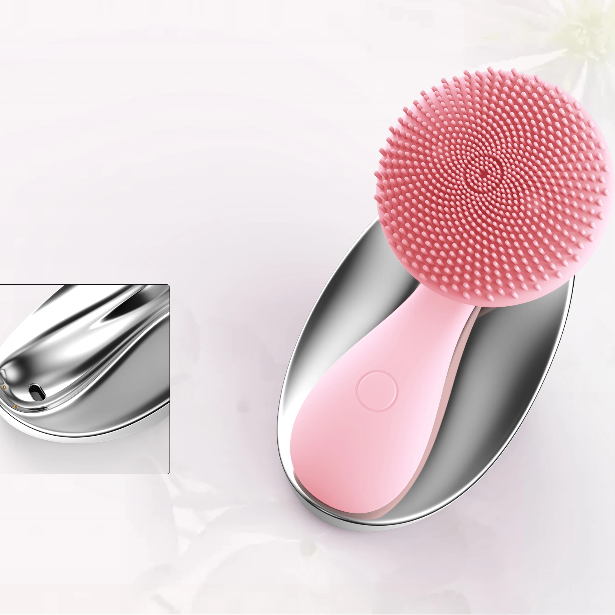 

2021NEW hot Amazon mini Magnetic Vibration electric facial cleansing brush