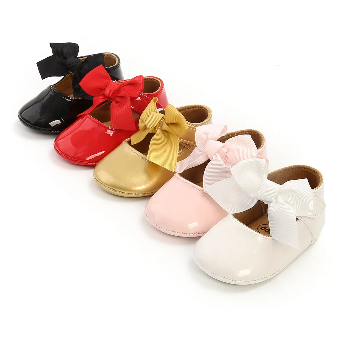 

Fashion Spring&Autumn Baby Girl Lace Bow Design Princess shoes With TPR Soled baby shoes, White/black/pink/yellow/red