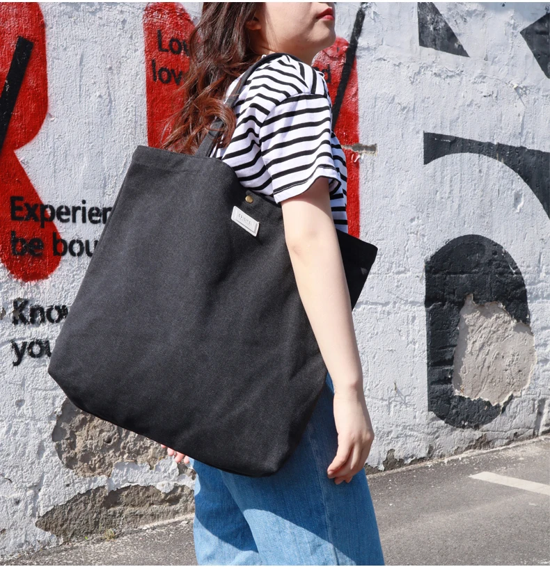 

Factory Wholesale Big Cotton Shoulder Bag Canvas Shopping Bag High Quality Fashion Tote Bag For Women