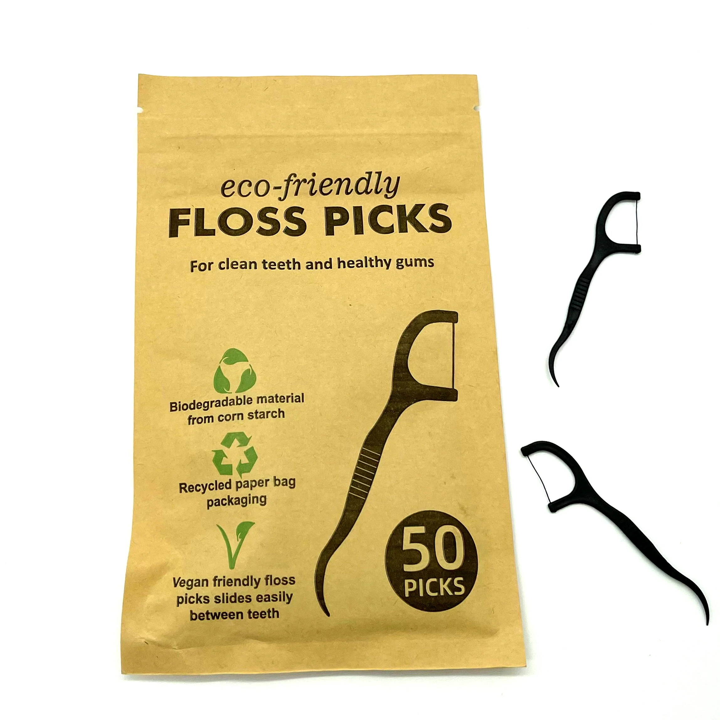 

Customized Logo Plastic Eco friendly Disposable Toothpick Dental Floss Pick